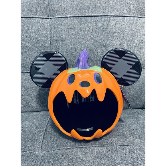 Disney Other - Disney Halloween Mickey Mouse Jack O’Lantern Pumpkin Candy Bowl Ceramic NEW